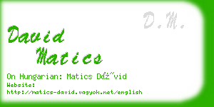 david matics business card